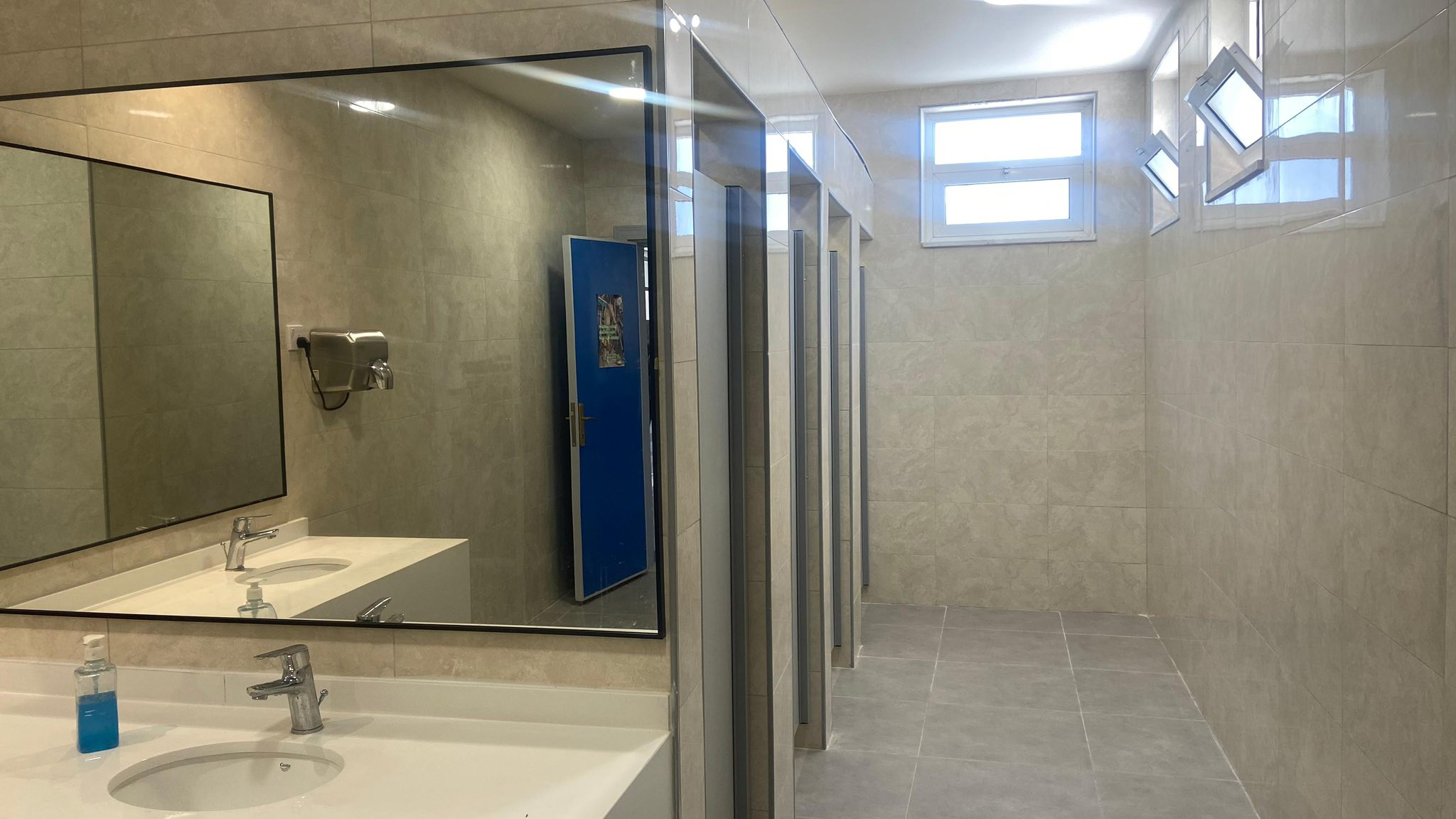 Low-flow fixtures — campus bathrooms